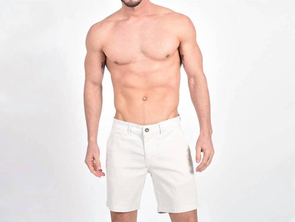 NEW EIGHT X slim fit jacquard shorts in beige